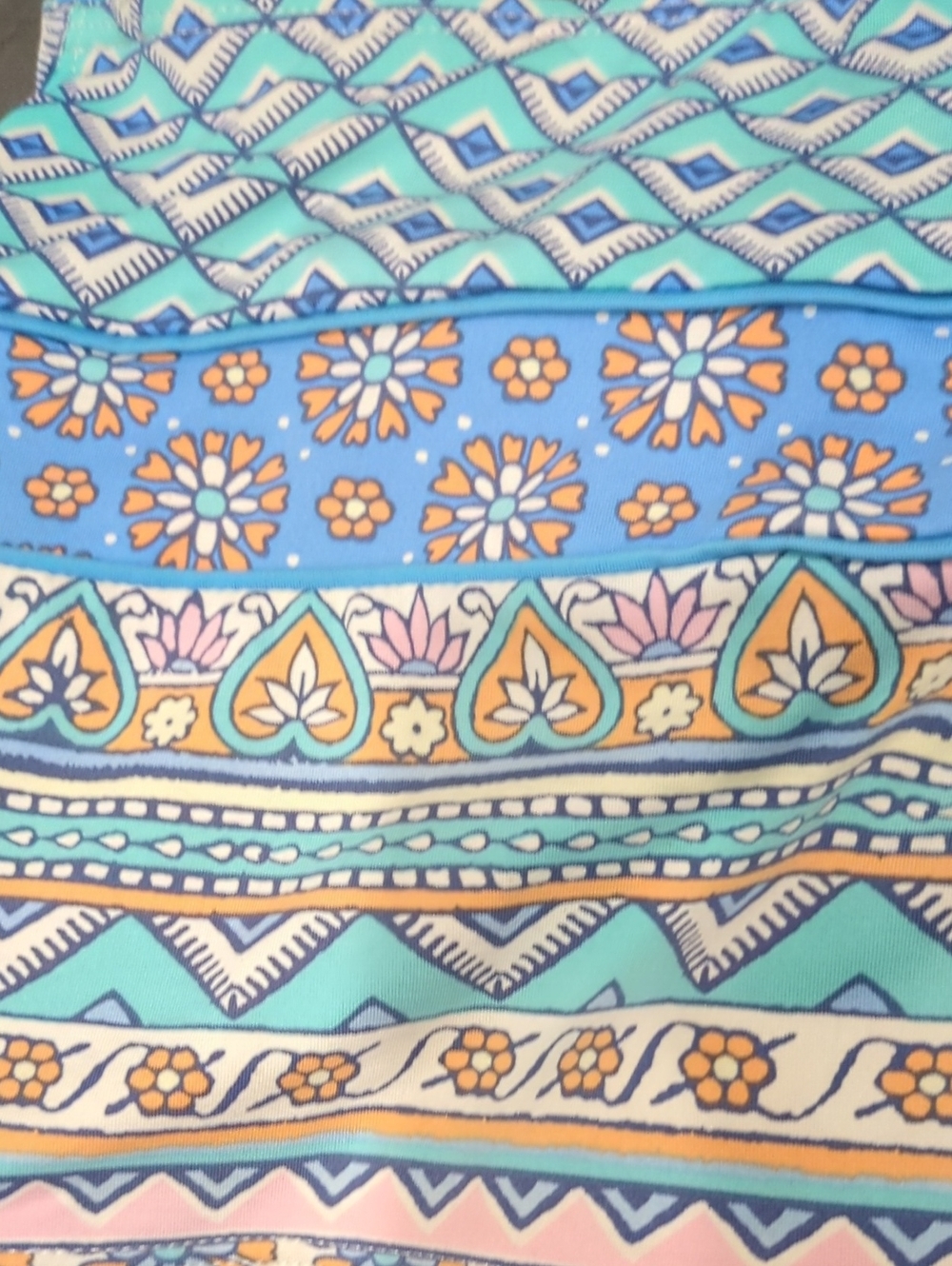 🌞4/20$ Monsoon Teal, Blue, Orange & Pink Patterned Girls' Swim Bikini Bottoms